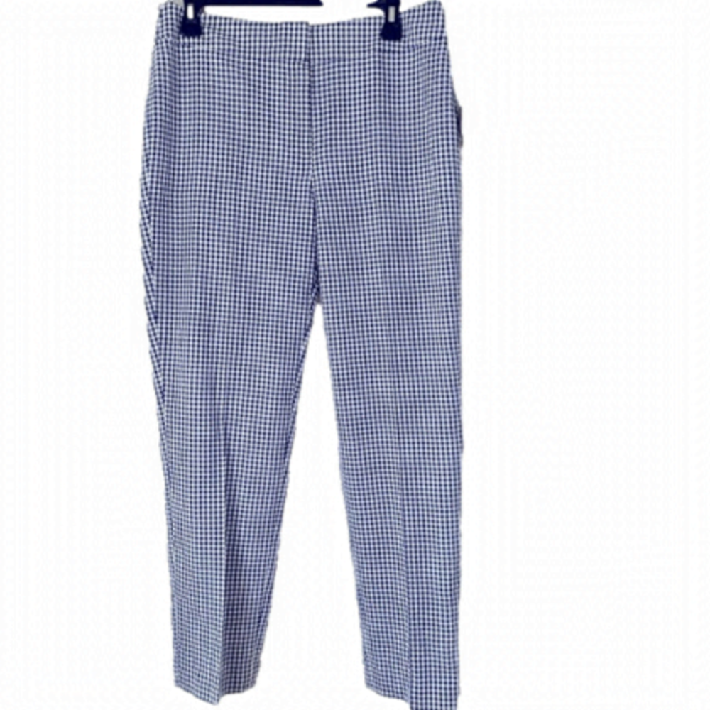 NINE West Blue and White Plaid Skinny Leg Pants Size 6